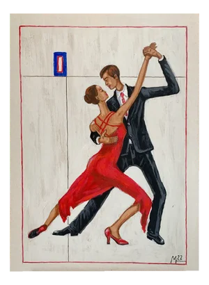 Mikolaj Malesza, Tango 1, 2022, Acrylic on Cardboard