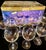 American 1980s Bohemian Crystal With 24k Gold Trim Stemware Set - Set of 13 For Sale - Image 3 of 12