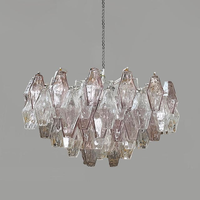 Mid-Century Modern Italian Poliedri Chandelier in Murano Glass by Carlo Scarpa for Venini, 1960s For Sale - Image 14 of 14