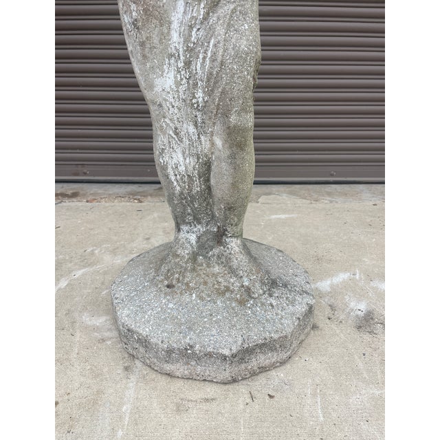 Sculpture Materials Antique Asheville Estate 40" Tall Cast Stone Statue of Hebe - Garden Patina For Sale - Image 7 of 9