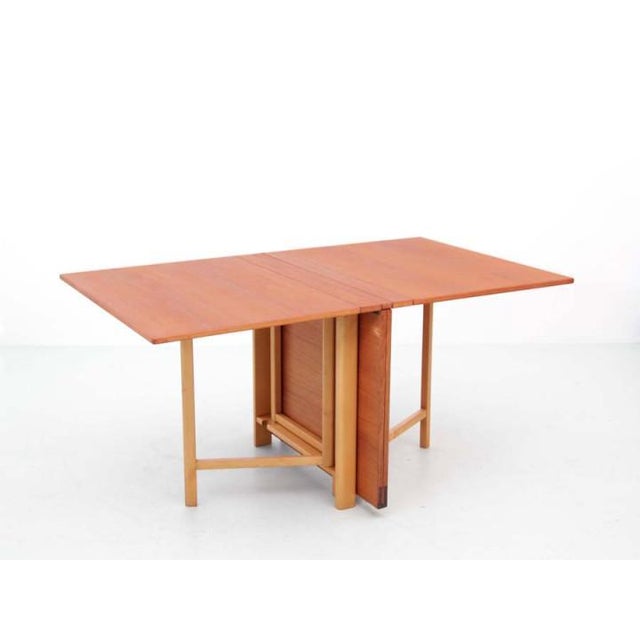 Mid-Century Modern Dining Table Maria Flap attributed to Bruno Mathsson for Mathsson International, 1960 For Sale - Image 4 of 12