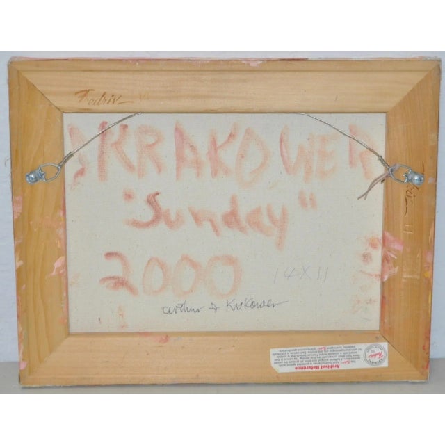Arthur J. Krakower "Sunday" Original Oil Painting C.2000 For Sale In San Francisco - Image 6 of 7