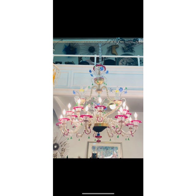 Glass Monumental Elaborate Murano Chandelier For Sale - Image 7 of 9