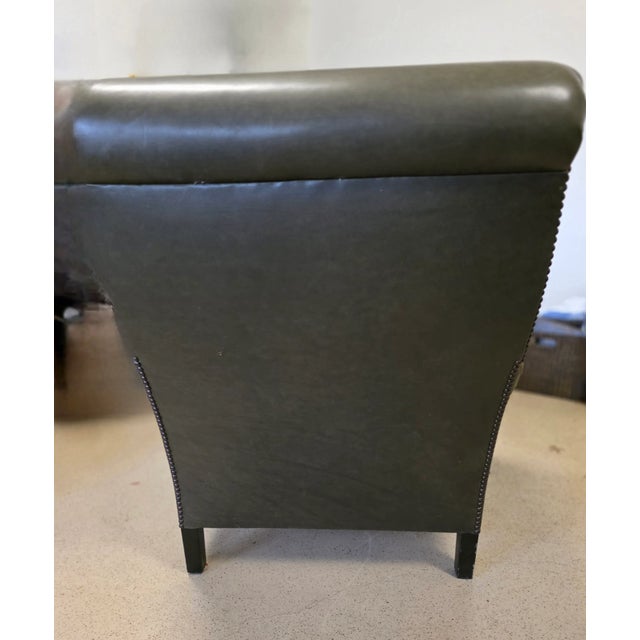 2010s English Library Chair With Nailhead Detail For Sale - Image 5 of 7