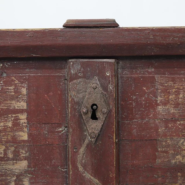 Painted Bridal Chest, 1854 For Sale - Image 6 of 9