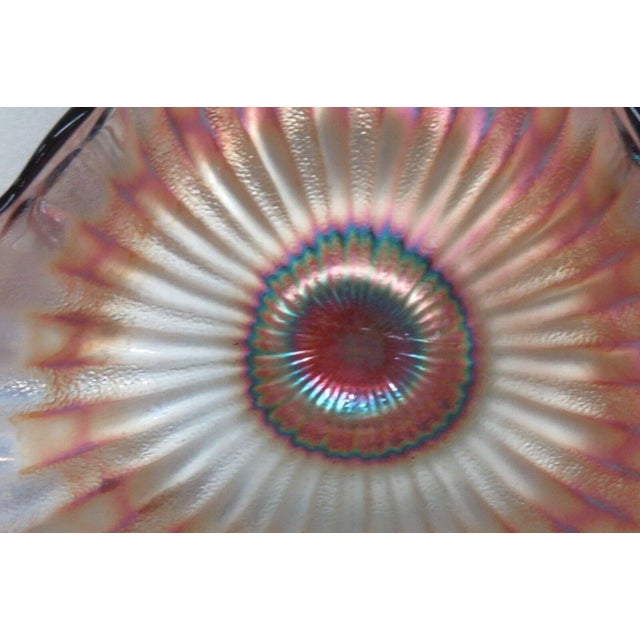 Fenton Carnival Glass Amethyst Stippled Rays Folded Ruffled Candy Dish For Sale In Miami - Image 6 of 9
