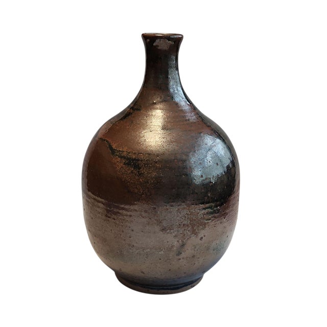 Japanese Early 20th Century Raku Style Studio Pottery Large Sake Jug For Sale - Image 3 of 8