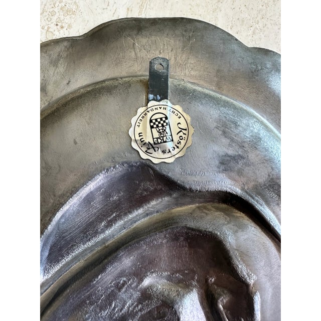 Pewter Fisherman Hanging Platter – Nautical Coastal Wall Art For Sale - Image 9 of 9