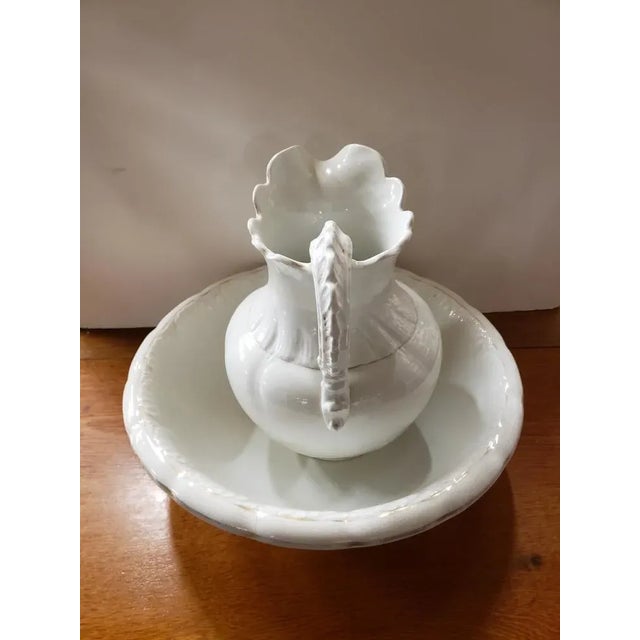 Late 20th Century Admiral Vp Company Ironstone Pitcher & Wash Basin/Bowl - 2 Piece Set For Sale - Image 4 of 9