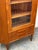 1960s Danish Mid Century Modern Teak Etched Glass Door Corner Cabinet Dry Bar For Sale - Image 4 of 9
