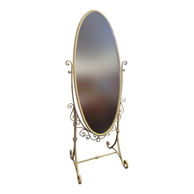 Oval Floor Mirror, 1980s For Sale - Image 3 of 6