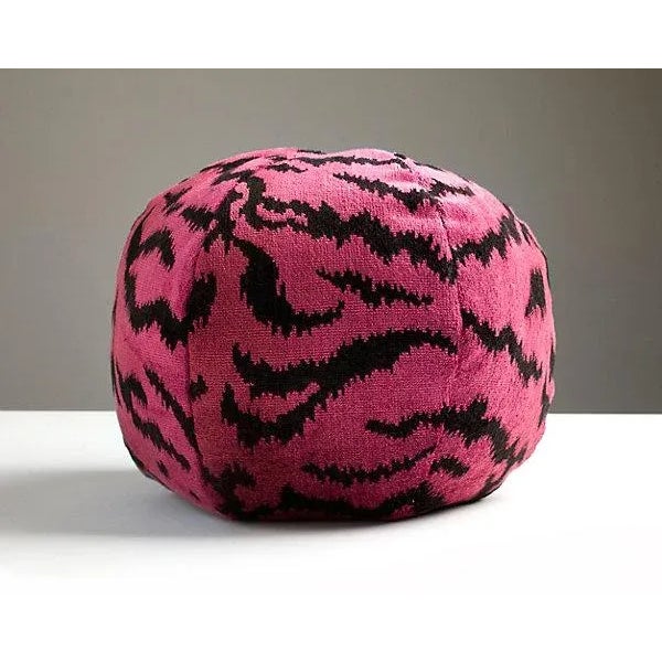 Contemporary The House of Scalamandré Tigre Sphere Pillow, Reds & Black For Sale - Image 3 of 3