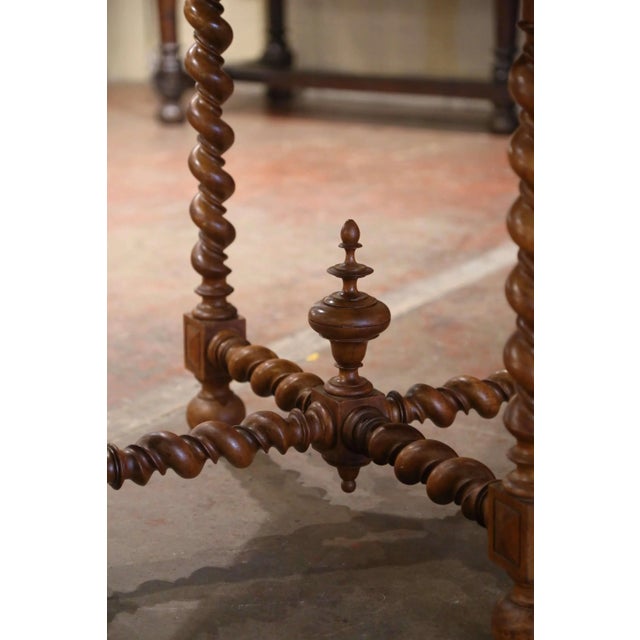 19th Century French Louis XIII Walnut Envelope Card Table With Drawer For Sale In Dallas - Image 6 of 11