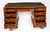 Antique 20th Century Flame Mahogany Serpentine Partners Pedestal Desk, 1890s For Sale - Image 16 of 18