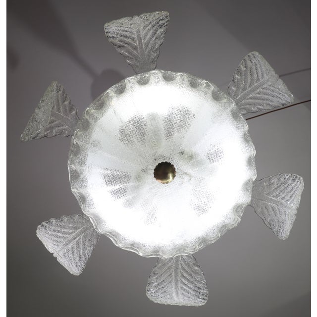 Elegant Art Deco Barovier E Toso Chandelier, Murano Glass, 1950s For Sale - Image 9 of 12