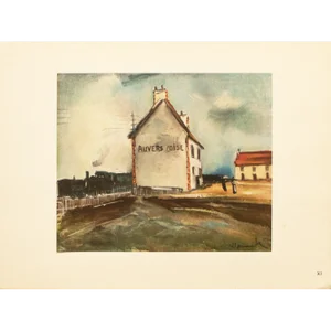 1947 After M. Vlaminck "The Station of Auvers-Sur-Oise", First Edition Period Offset Lithograph