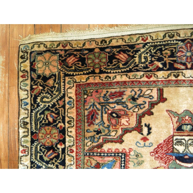 Rare antique Persian Jozan Sarouk rug mat symbolizing king Shapur who was a Persian king dating back to medieval times....