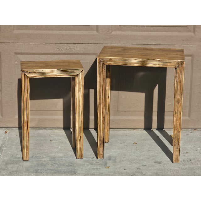 Pair of Clayton Tugonon Coconut Twig Nesting Tables – Philippines, 1990s For Sale In Phoenix - Image 6 of 6