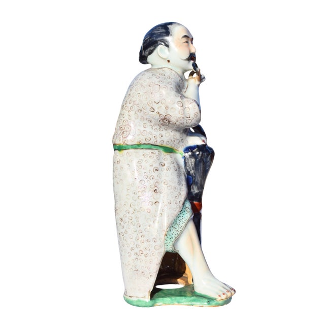Pair of Chinese Scholar Porcelain Figurines For Sale - Image 14 of 15