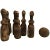 Late 19th Century Weathered Wooden European Complete Seven Pin or Ball Game Set For Sale