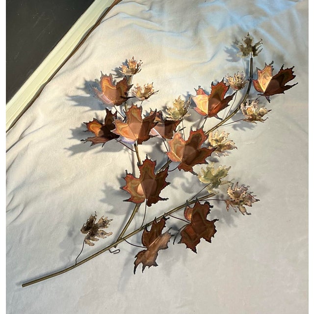 1971 Brutalist Signed Dated Curtis Jere Maple Leaf Wall Sculpture, Mid-Century Modern For Sale - Image 12 of 12