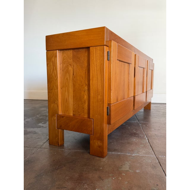 Vintage 1970s French Maison Regain Elm Cabinet, Attributed For Sale In Los Angeles - Image 6 of 15