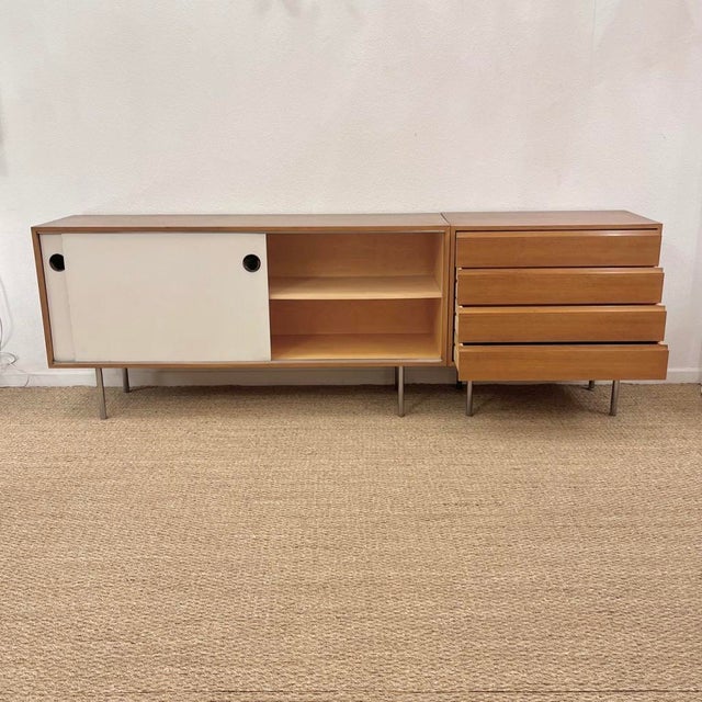 Two-Part Walnut Sideboard by Kurt Thut for Thut Möbel, Switzerland, 1950s, Set of 2 For Sale - Image 9 of 10