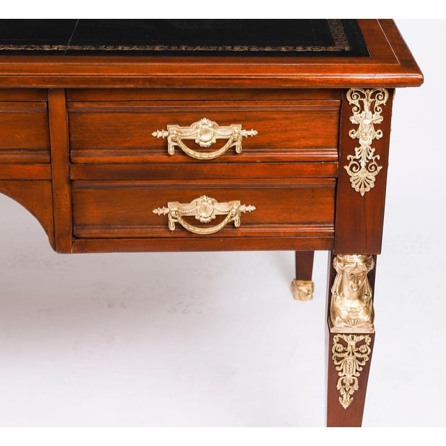 Wood Antique Empire Ormolu-Mounted Desk, 19th Century For Sale - Image 7 of 18
