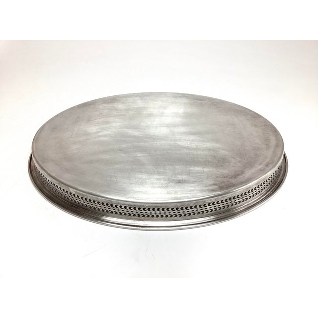 Traditional Vintage Oval Gallery Wm Rogers & Son Silver Plate Tray For Sale - Image 3 of 6