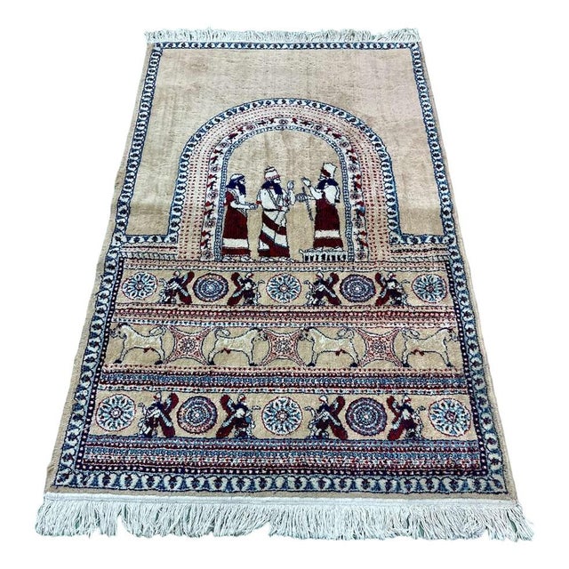 Handmade Woolen Iraqi Rug For Sale - Image 9 of 9