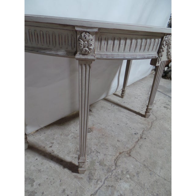 Gustavian Style Unique Half Round Console Table For Sale - Image 4 of 6