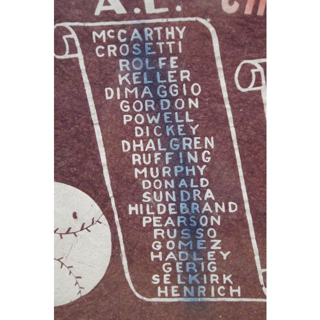 1930s Rare Antique New York Yankees Cincinnati Reds World Series Baseball Pennant For Sale - Image 5 of 13