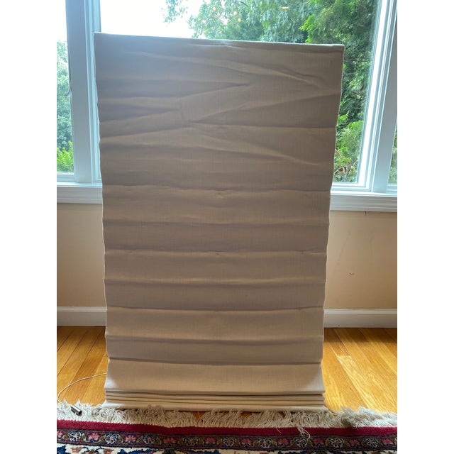 Restoration Hardware White Linen Roman Shades Chairish