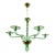 1980s Mid Century Modern, Murano Green Glass Chandelier For Sale