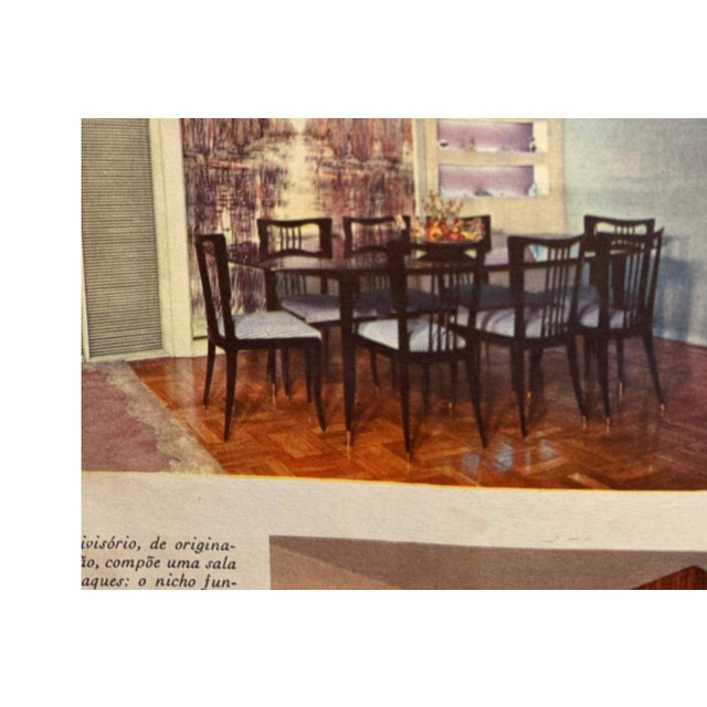 Set of 5 Dining Chairs in Caviuna Wood & Fabric, Giuseppe Scapinelli, 1950s - Lot 706 For Sale - Image 10 of 10