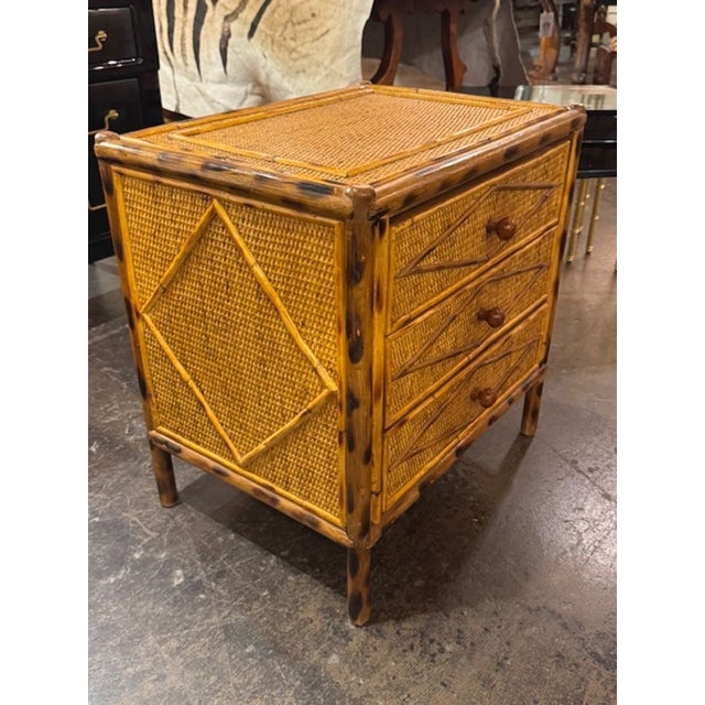 Vintage Crespi Manner Rattan Side Table For Sale In Dallas - Image 6 of 6