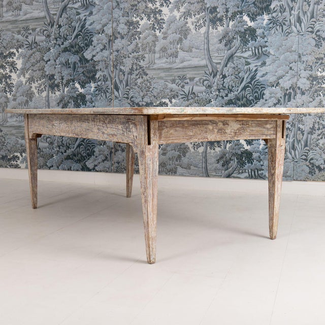 Pair of 19th C. Italian Tables From a Convent in Original Paint For Sale - Image 11 of 16