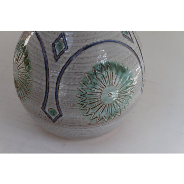 Danish Modern Blue and Green Ceramic Table Lamp by Søholm, 1960s For Sale - Image 12 of 16