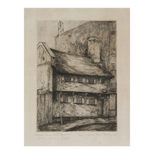 Vintage Willie Reed Rowe Boston Paul Revere Home Etching