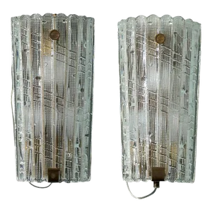 Vintage Mid 20th Century Swedish Orrefors Sconces - a Pair