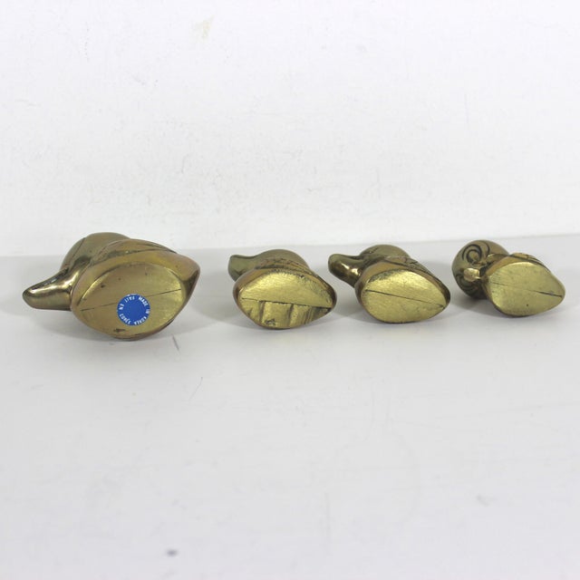 Mid 20th Century Mid Century Brass Duck Mother and Babies Ducklings- Set of 5 For Sale - Image 5 of 9