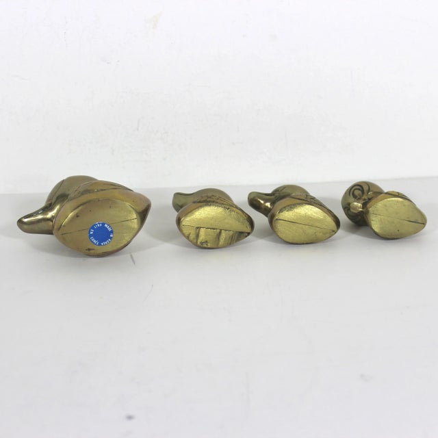 Mid 20th Century Mid Century Brass Duck Mother and Ducklings- Set of 5 For Sale - Image 5 of 9
