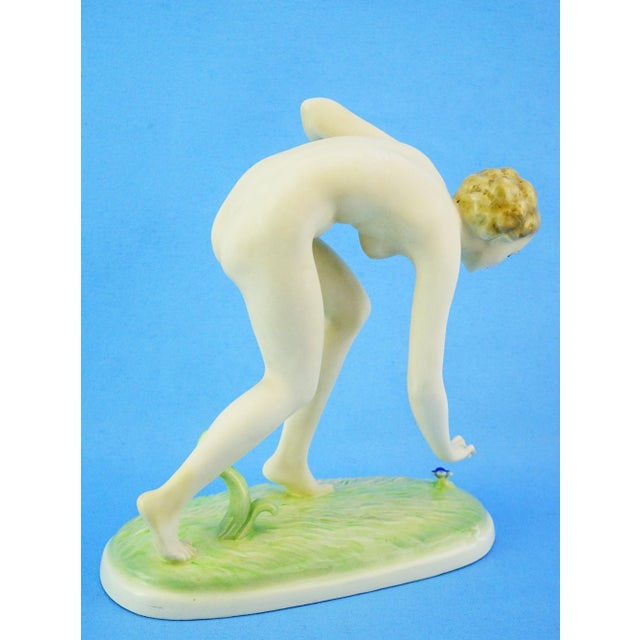 1930s 20th Century Art Deco Ceramic Nude Woman Sculpture by Josef Lorenzl for Goldscheider, Austria For Sale - Image 5 of 18