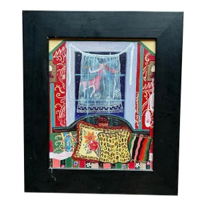 Original Painting of Interior With Angel by Fay Sciarra