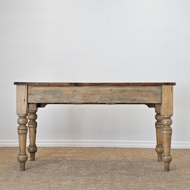 Antique English Pine Console Table or Desk For Sale - Image 10 of 15