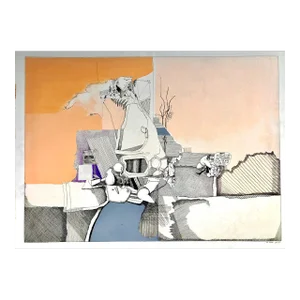 Jacob El Hanani, Untitled - Surreal Landscape Minimalist Painting, 1970