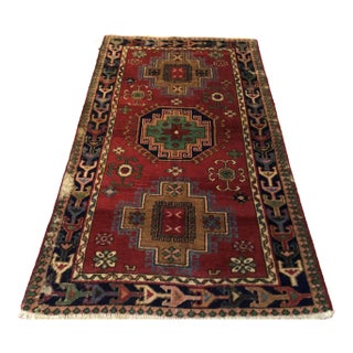 Vintage Oushak Rug: Tribal Medallion Design | 3'5"x5'10" For Sale
