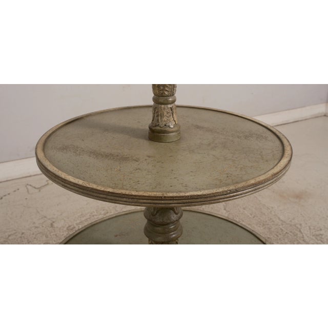 High 3 Tier Paint Decorated Dumbwaiter Table For Sale - Image 4 of 12