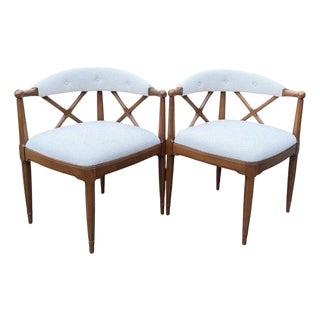 Pair of 1965 Tomlinson "Sophisticate" X-Back Armchairs For Sale