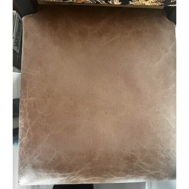 Set of 8 Dining Chairs – Leather Seats, Tapestry Backs, Nailhead Detail For Sale - Image 12 of 12